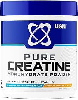 USN Micronised Creatine Powder 500g (79 Servings): Tropical Thunder Flavour, 100% Pure Creatine Monohydrate Powder for Performance and Muscle Recovery, Suitable for Vegans