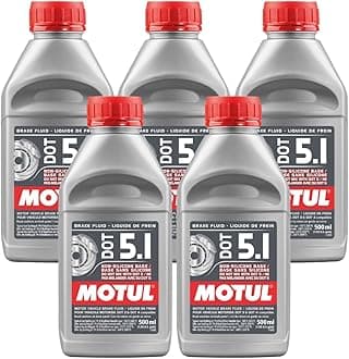 Motul (5 Pack) 100951 100% Synthetic Brake Dot 5.1 Brake Fluid 1/2 Liter or 500 ml