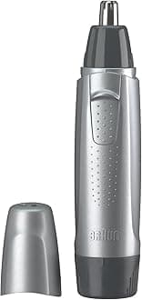 Braun Ear and Nose Hair Trimmer for Men, Precise and Safe Hair Removal, Fully Washable, EN10, Silver