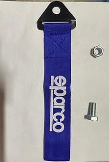 AUTO MT SPARCO Tow Belt & Strap || SPARCO Premium Universal Front & Rear Tow Strap/Tow Hook Towing Belt (Nylon, 1000 kg Pull Capacity) (Blue)