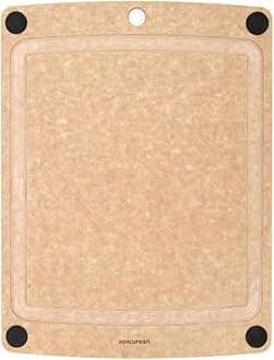Epicurean All-in-One Cutting Board with Non-Slip Feet and Juice Groove, 14.5" × 11.25", Natural/Black