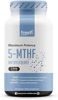 L Methylfolate 7.5mg – DNA Verified for Maximum Potency – Superior Bioavailability – 5-MTHF Methyl Folate for Mood, Cognition, Immunity, Cardiovascular, Neurological, Reproductive, Detoxification (30)