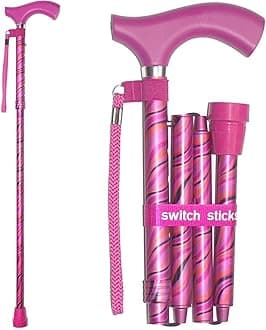 Switch Sticks Walking Cane for Men or Women, Foldable and Adjustable from 32-37 inches