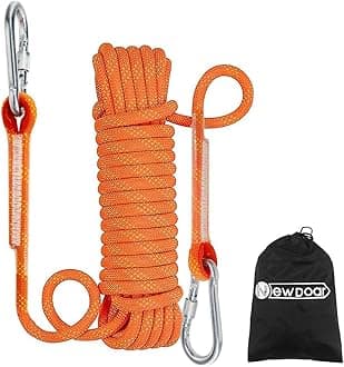 NewDoar 12KN Marine Floating Rope 10mm Dock Line 33FT(10M) 66FT(20M) 98FT(30M) Anchor Mooring Rope for Boating, Anchoring, Camping, Fishing, Tent Canopy with 2 Hooks-Orange/30M
