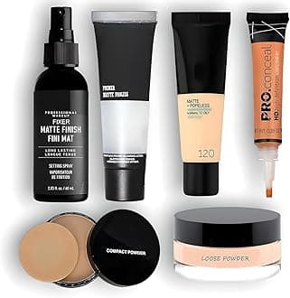Beauty 6 In 1 Combo Kit Foundation, Primer, Liquid Concealer, Loose Powder, Compact Powder & Makeup Fixer (Setting Spray) Ideal For Face - Complete Set