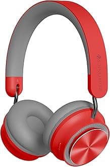 ZEBRONICS Zeb-Bang PRO Bluetooth v5.0 On Ear Headphone, 30H Backup, Foldable Design, Call Function, Voice Assistant Feature, Built-in Rechargeable Battery, Type C Charging, 40mm Driver and AUX. (Red)