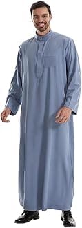 Men's Muslim Clothes Durable Kaftan Robe Dubai Long Gown Ethnic Clothes,1pc Soft Robe