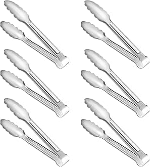 6 Pack Serving Tongs Kitchen Tongs, Buffet Tongs, Stainless Steel Food Tong Serving Tong, small tongs