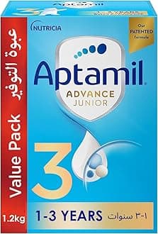 Aptamil Advance Junior 3 Growing Up Formula Milk From 1-3 Years, Big Value Pack, 1200g