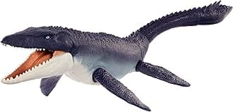 Jurassic World Dominion Ocean Protector Mosasaurus Dinosaur Action Figure from 1 Pound of Recycled Plastic, Movable Joints, Toy Gift with Physical and Digital Play