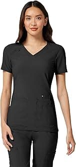 Cherokee Women's Medical Scrub Top Iflex V-Neck Knit Panel Top - CK605