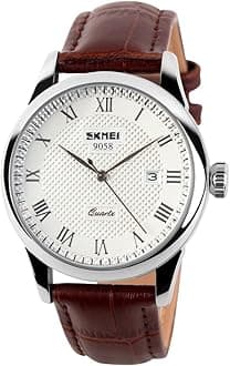 Mens Quartz Watches Fashion Numeral Business Leisure Waterproof Calendar Leather Wrist Watch