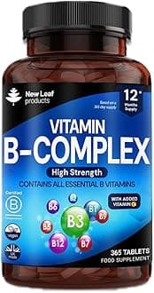 Vitamin B Complex High Strength - Full Year Value Supply - All 8 B Vitamins B1-B2-B3-B5-B6-B12, Biotin, Folic Acid with Vitamin C in Ultra Micro Tablet - Reduction of Tiredness - Made in The UK