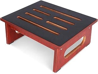 One Step Stool for Adults Seniors with Non-Slip Rubber Step Surface, 6.9" Heavy Duty Wood Stepping Stool with 450 LB Capacity Bed Steps for High Beds, Bathroom, Bedroom, Kitchen & Kids Bedside Support