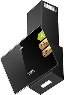 CIARRA CAB6750 Angled Cooker Hood 60cm Chimney Vent Hood with LED Lights Ducted&Ductless Wall Mounted Kitchen Extractor Fan