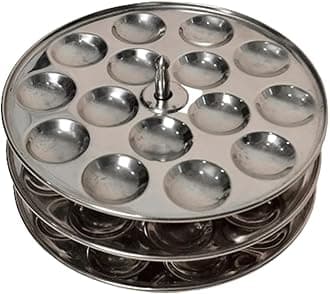 Dharam Paul Traders Stainless Steel Mini Idli Maker Stand with 3 Plates