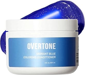 Overtone Haircare Color Depositing Conditioner - 8 oz Semi Permanent Hair Tint with Shea Butter & Coconut Oil - Vibrant Blue, Vegan, Cruelty-Free