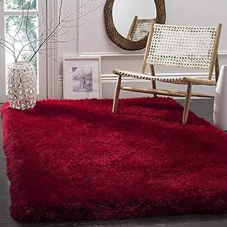 ZBLER Carpet Shaggy Super Soft Carpet for Home & Living Room (3x5 feet, Red)