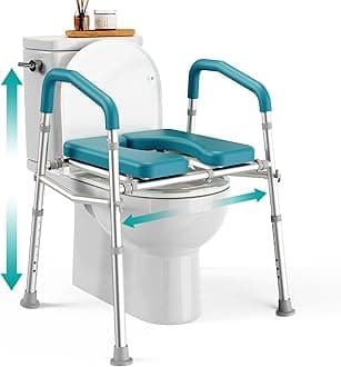 PELEGON Raised Toilet Seat With Handles (400lb) - Adjustable 3 in 1 Commode Chair For Toilet With Arms, Toilet Riser With Handles, Toilet Chair Over Toilet, Handicap Toilet Seat For Elderly & Disabled