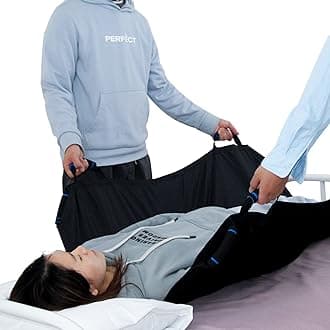 Patient Turning Device Transfer Sling Positioning Bed Pad with Handles, 48" x 40" Patient Transfer Belts for Turning, Lifting & Repositioning for Elderly, Incontinence, Hospital
