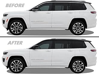 Chrome Delete Blackout Vinyl Overlay for 2021-2023 Jeep Grand Cherokee L Window Trim (1. Window & Mirror Trim, Satin Black)