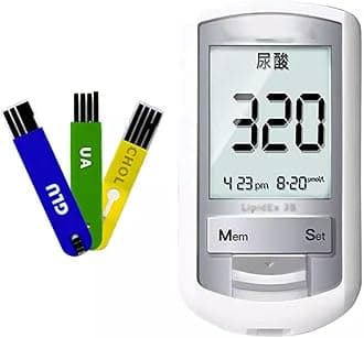 Multi-Function Bluetooth Diabetes Tester Glucose Monitor Kit 3 In 1 Glucose Uric Acid Total Cholesterol Test Machine With 25 Blood Sugar,10 Uric Acid,10 cholesterol