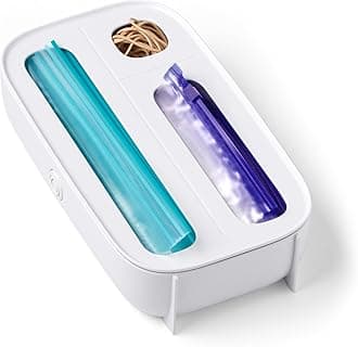 YouCopia StoraBag Drawer Food Bags Dispenser, 3-Slot, Plastic Sandwich Bag Organizer For Kitchen Storage, White