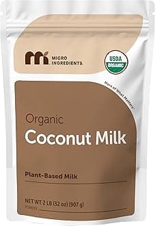 Micro Ingredients Organic Coconut Milk Powder, 2 Lb | Plant-Based Creamer for Coffee, Tea & Smoothies | Rich & Creamy, Easy Mixing | Non-GMO, Gluten-Free, Keto & Paleo Friendly