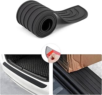 Car Rear Bumper Protector Guard - Anti-Scratch, Non-Slip, 40.9in Black Rubber Accessory