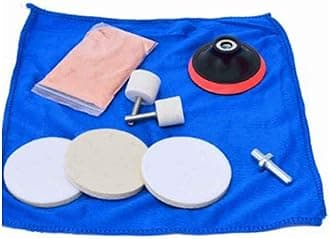 Showay Car Glass Polishing Kit, 9 Pcs Scratch Remover Set, Deep Scratch Remover Cerium Oxide Powder Polish Pad Felt Tool, for Windscreen and Glass