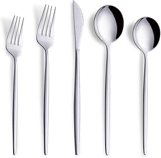 20 Piece Silverware Set,Stainless Steel Flatware Cutlery Set Service for 4 Including Forks Spoons Knives,Kitchen Utensil Set,Tableware for Home and Restaurant, Dishwasher Safe