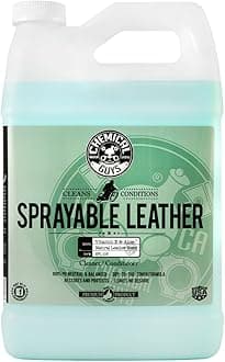 SPI_103 Sprayable Leather Cleaner and Conditioner in One for Interiors, Apparel, and More (Works on Natural, Synthetic, Pleather, Faux Leather and More) Leather Scent, 128 fl oz (1 Gal)