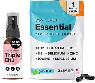 Complement Essential Vegan Multivitamin & Triple B12 Spray Bundle – Comprehensive Nutritional Support for Plant-Based Diets
