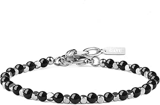 Italian Men’s Beaded Bracelet, Crystal Bracelet for Men 4mm
