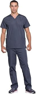 Cherokee womens Unisex Scrub Top and Scrub Pant Set
