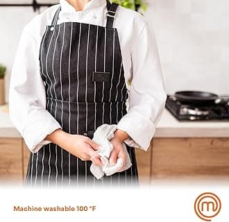 MasterChef Chef Apron for Men & Women, Cooking Apron for the Kitchen & BBQ Grilling, Premium Quality Cotton with Official Show Logo, Perfect Chef Gift, One Size Fits All, Essential Collection