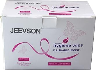 Individually Wrapped Flushable Intimate Wipes-Excellent for Travel (1 box)