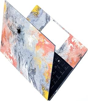 Full Laptop Skin Stickers HD Quality Sticker for Laptops Upto 15.6" (Dustproof|Waterproof|Scratchproof|Reusable) - Gry Marble FL
