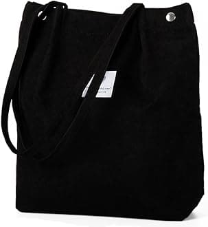 Corduroy Tote Bag Cute Tote Bags for Women Shoulder Bag with Inner Pocket for Work Beach Travel and Shopping Grocery
