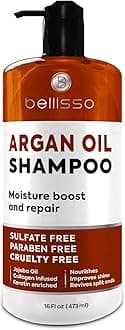 Argan Oil Shampoo - Sulfate Free with No Parabens - Moroccan Botanicals for Women and Men - Professional Moisturizing, Anti Frizz, Hydrating Solution for Dry, Wavy, Curly and Color Treated Hair