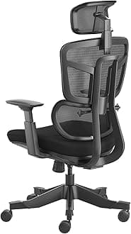 Hbada E8 Ergonomic Office Chair Elastic Adaptative Adjustment Back Lumbar Support Computer Chair High-Density Breathable Mesh Desk Chair with 115° Rocking,Black