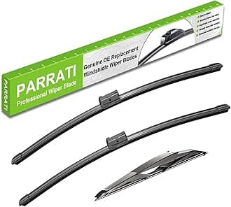 PARRATI® High Performance Premium All-Season Automotive Windshield Wipers with Rear Wiper Blades, Replacement for Chevrolet Spark Spark EV 2013-2015,Easy to Install 24"+16"+12"(Set of 3)