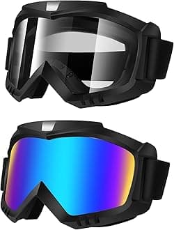 Lievermo Dirt Bike Goggles 2 Pack - Motorcycle, ATV, Riding, Ski, Windproof Racing Glasses