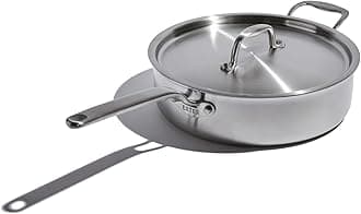Heritage Steel x Eater 4 Quart Sauté Pan | Made in USA | 5-Ply Fully Clad Stainless Steel Saute Pan | Stay Cool Handle | Non Toxic Induction Pan