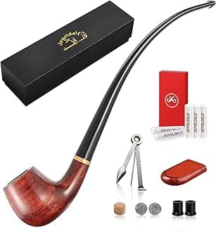 Tobacco Pipe Smoking Pipe Rosewood Exquisite Handcrafted Churchwarden Tobacco Pipe - Complete Starter Set