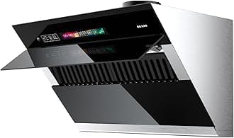 BRANO Range Hood 30 inch with 900CFM, Voice/Gesture Sensing/Touch Control Panel, Unique Side-Draft Design for Under Cabinet Modern Kitchen Hood, Ducted/Ductless Convertible