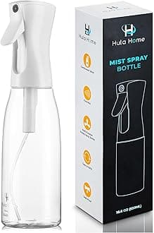 Hula Home Spray Bottle for Hair (20oz/590ml) - Powered by Flairosol® Spray Technology - Continuous Ultra Fine Mist Sprayer – For Hairstyling, Cleaning, Salons, Plants, Essential Oil & More - White