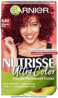 Garnier Nutrisse Ultra Color, Permanent Hair Dye, Intense Colour, For All Hair Types, 5.62 Vibrant Red