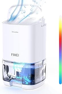 FIMEI Home Dehumidifier, 1000ml Capacity Room Dehumidifier, Silent & Portable with 7-Color Light, Sleep Mode, Laundry Drying, Prevents Mold & Dampness