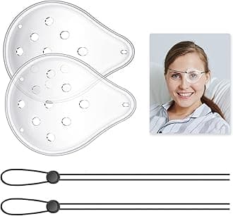 Transparent Eye Shield, Ventilated Eye Patches After Cataract Surgery, 9-Hole Protective Plastic Eye Shields with Adjustable Strap, Breathable Eye Masks, Eye Care Accessories for Adults (2pcs)